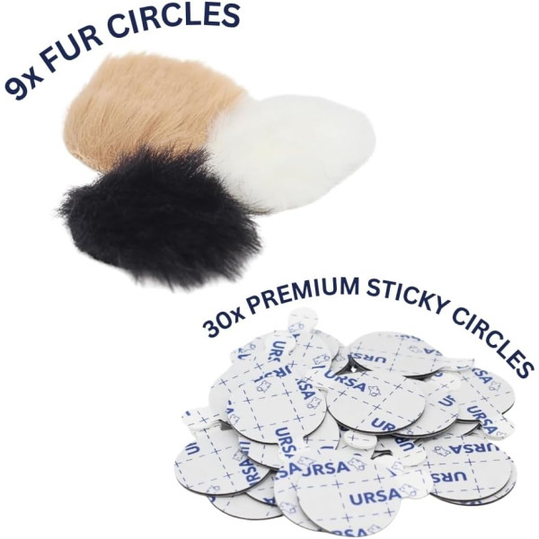 Мягкие ветрозащитные кружки для петличного микрофона URSA Straps Soft Circles, мультипак 15 шт. + 30 липких полосок (5 белых + 5 черных + 5 бежевых) (U-SC-MP)