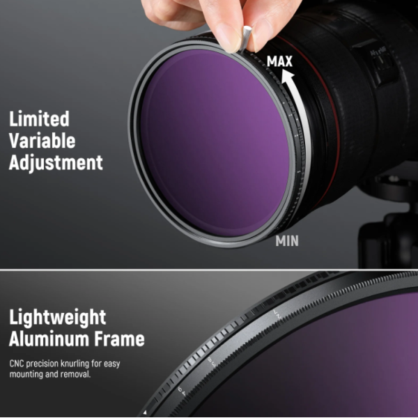Переменный ND-фильтр Neewer 67mm ND2–512 (1–9 стопов) HD True Colors (66605796)