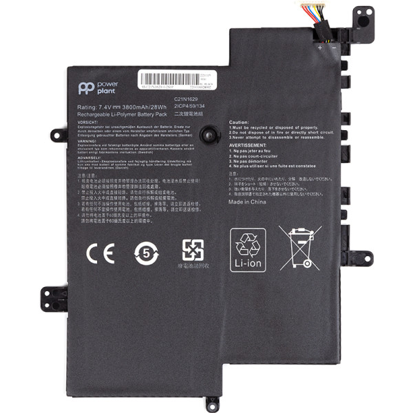 Аккумулятор для ноутбука ASUS C21N1629-4-2S1P 7.4V 3800mAh PowerPlant (NB431700)