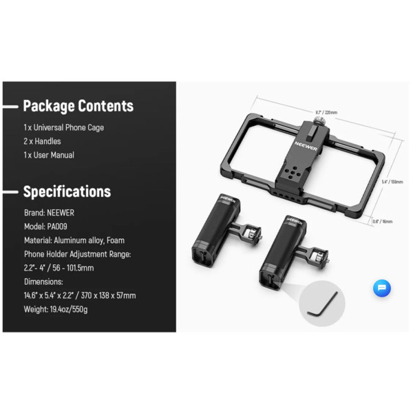 Комплект відеоріга для смартфона Neewer PA009 Upgraded Vlogging Kit (PA009)