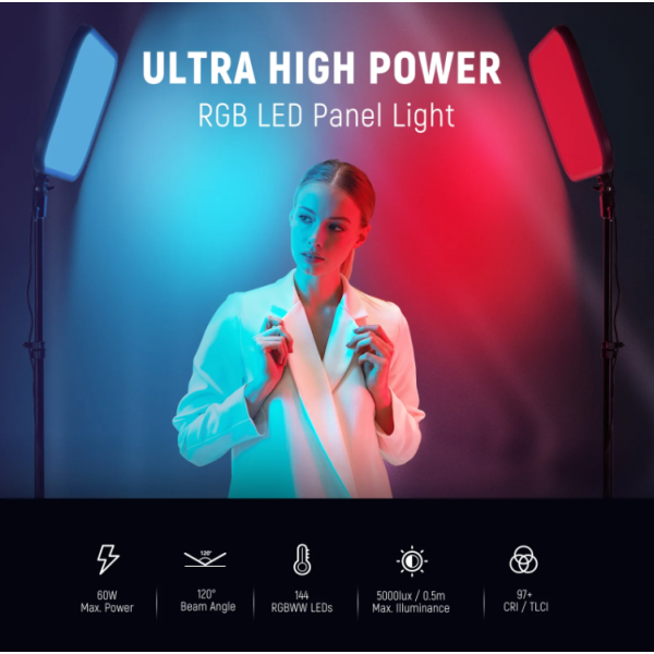 Професійна LED панель Neewer RGB168 18.3" із регульованою яскравістю та колірною температурою (RGB168)