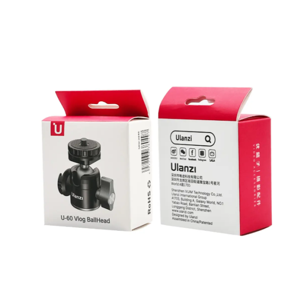 Кульова голова з холодним черевиком Ulanzi U60 Dual Cold Shoe Ballhead (UV-2046)