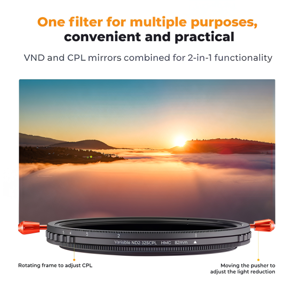 Світлофільтр K&F Concept 55mm C Series CPL + ND2–32 (KF01.2597)