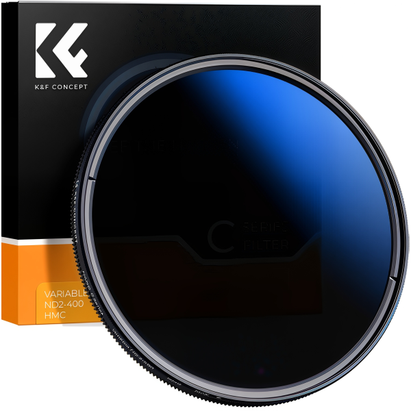Светофильтр K&F Concept 62mm ND2-ND400, Blue Coated Slim Variable/Fader NDX (KF01.1402)