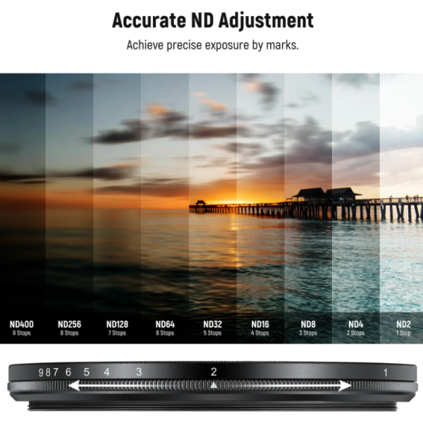 Переменный ND-фильтр Neewer 67mm ND2–400 (1–9 стопов)