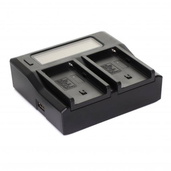 Зарядное устройство MyGear dual DC-LCD для Sony NP-F750/F970, AC кабель