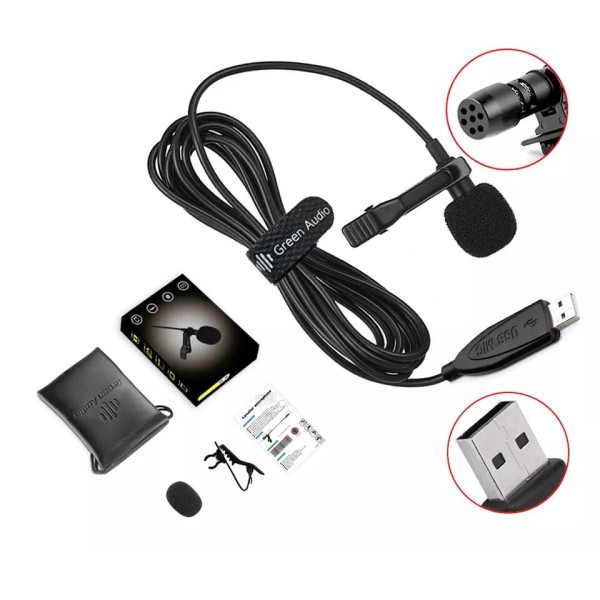 Петличный микрофон для ПК USB GreenAudio GAM-U01