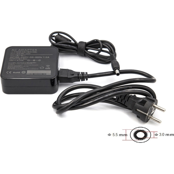 Блок питания для ноутбуков PowerPlant SAMSUNG 220V, 19V 90W 4.74A (5.5*3.0) wall mount