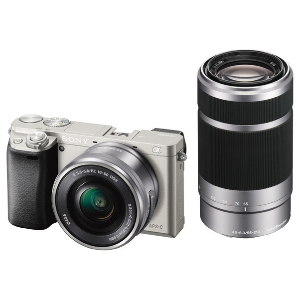 Фотокамера зеркальная Sony Alpha 6000 + объектив 16-50 + 55-210mm kit Silver