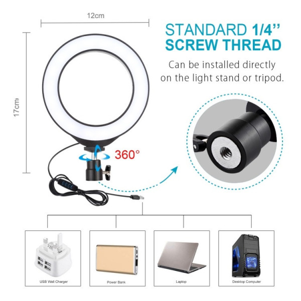 Кольцевой свет Puluz PU377 Ring Light 12см (8W)