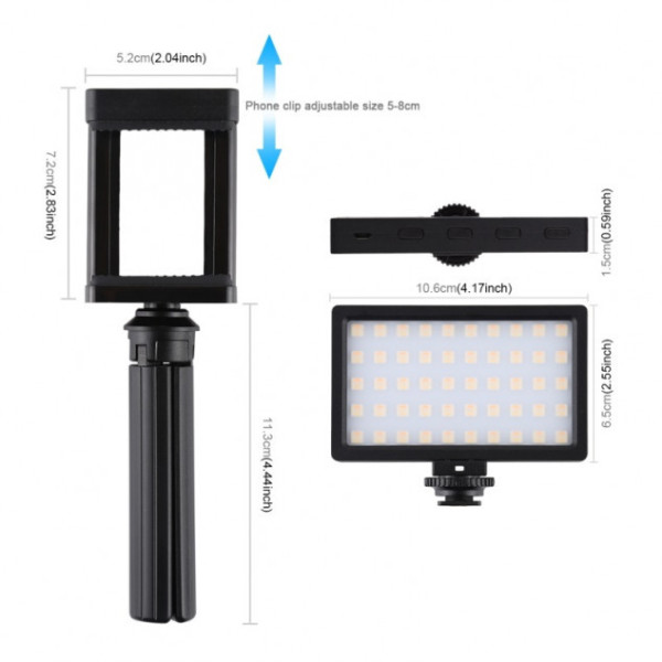 Штатив зі світлом для смартфона Puluz PU461B (RGB)
