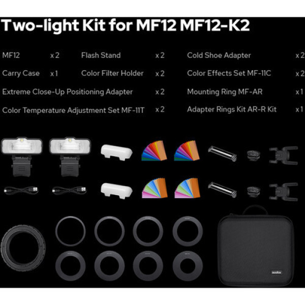 Вспышка Godox MF12 Macro Flash 2-Light Kit (MF12-K2)