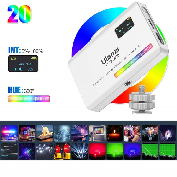 Накамерне світло RGB HUE 360 2500-9000К Ulanzi VL120RGB White
