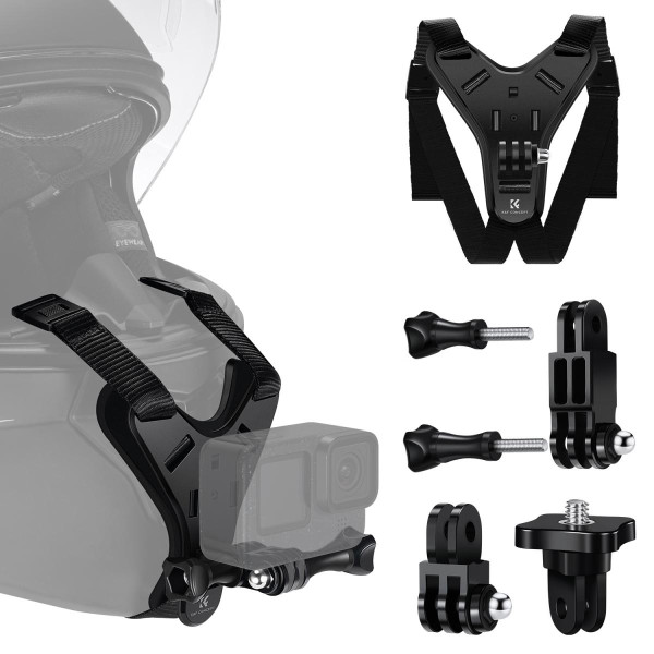 Підборідне кріплення K&F Concept для екшн-камер на мотошолом — сумісне з GoPro Hero, DJI Osmo Action та Insta360 (KF31.159)