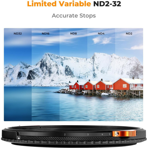 Светофильтр K&F Concept Variable ND2-32+CPL 72mm True Color Variable Nano-X Series (KF01.2572)