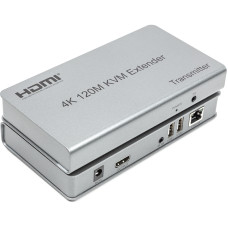 Удлинитель HDMI сигнала PowerPlant HDMI 4K/30hz, до 120м, через CAT5E/6 (HDES120-KVM)
