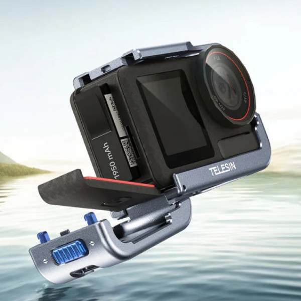 Алюмінієва рамка DJI Action 5 Pro/4/3 легка швидкознімна чорна Telesin S6-FMS-13BK-TDJ-1