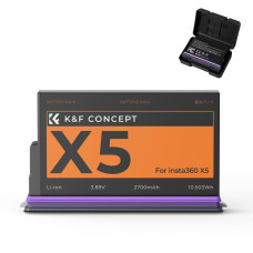 Акумулятор K&F Concept 2700mAh для Insta360 X5 — з кейсом для зберігання, сумісний з екшн-камерою Insta360 X5 (KF28.0128)