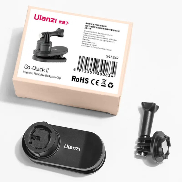 Прищіпка для екшн-камери швидкознімна магніт Ulanzi Go-Quick II 3169