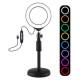 Кільцеве світло зі стійкою Puluz PKT3046B RGB Ring Light 12см (9W)