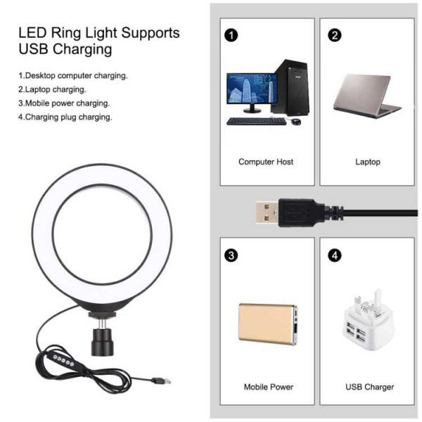 Кільцеве світло зі стійкою Puluz PKT3046B RGB Ring Light 12см (9W)