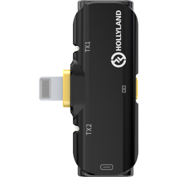 Беспроводная микрофонная система Hollyland LARK C1 DUO для 2 человек с разъемом Lightning для устройств iOS (черный, 2,4 ГГц)