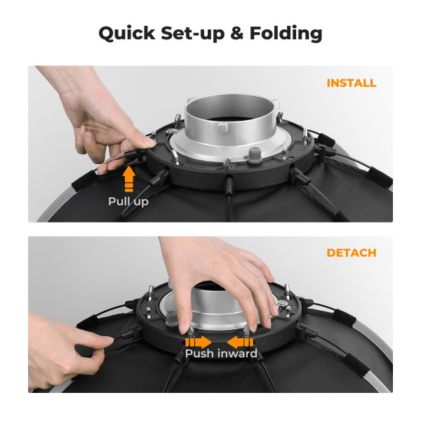 Октагональний швидкоскладний софтбокс із сотами 65 см K&F Concept Quick Release Bowens Mount (KF18.0007V1)