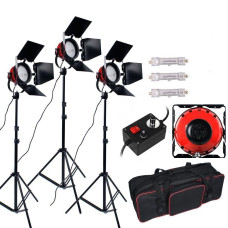 Комплект для освещения FST "Red Head" из 3-х головок постоянного света с галогеннымиф лампами 2400W