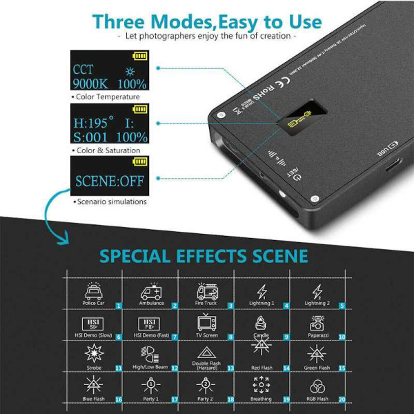 Накамерне RGB світло Soonwell P9 Pocket Light