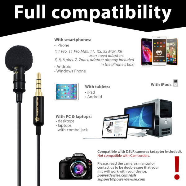 Петличный микрофон PowerDeWise Lavalier Microphone (1APDW)