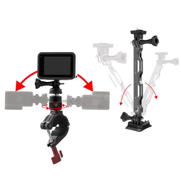 Крепление на мотоцикл для экшн камеры шлем руль алюминий AC Prof HQS-NEW-KIT-M06