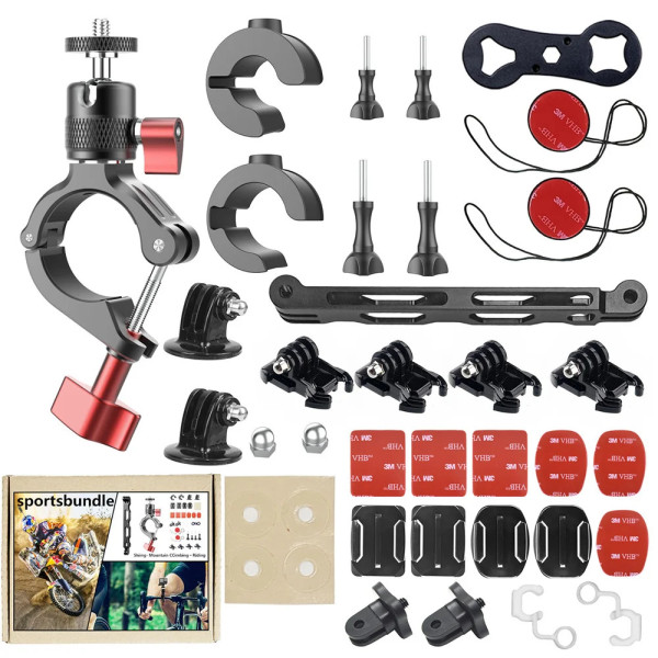 Крепление на мотоцикл для экшн камеры шлем руль алюминий AC Prof HQS-NEW-KIT-M06
