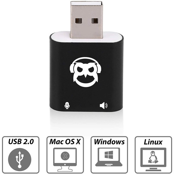 Адаптер внешней звуковой карты USB PowerDeWise с 4-контактным разъемом