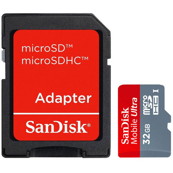 Карта пам'яті SanDisk Ultra 32 ГБ microSDHC Class 10 (+ адаптер)