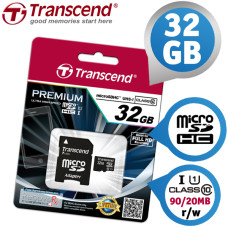 Картка пам'яті Transcend microSDHC 32 ГБ класу 10 + SD-адаптер (TS32GUSDHC10)