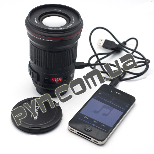 Колонка у формі об'єктива Canon EF 135mm f/2L USM