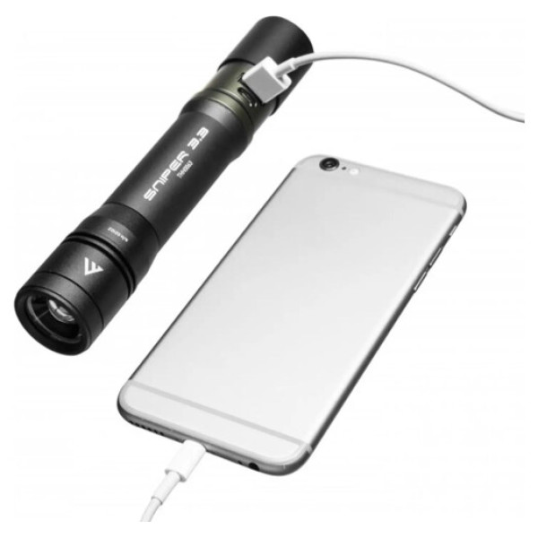 Тактичний ліхтар Mactronic Sniper 3.3 (1000 лм) Focus Powerbank USB-перезаряджуваний (THH0063)